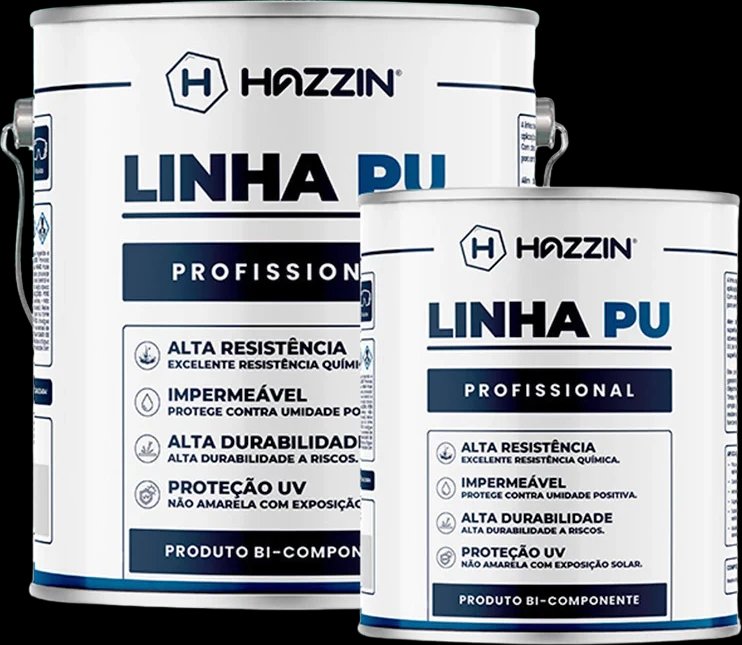 Kit da Tinta PU bicomponente Hazzin de 3,6 kg: lata de tinta e lata de endurecedor
